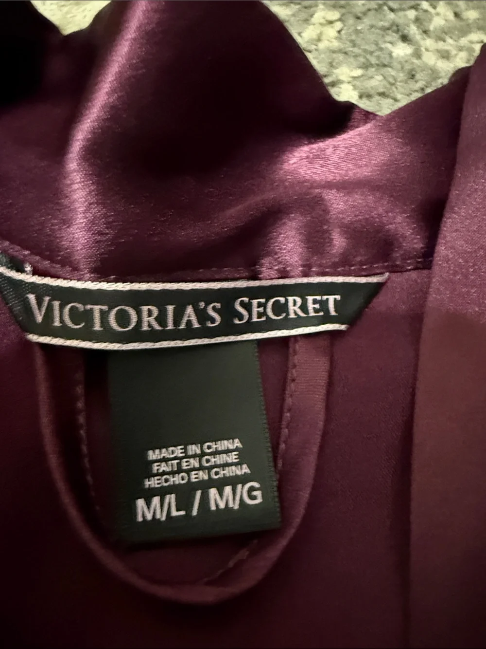 Victoria's Secret Plum Lace-Trim Robe & Chemise Set